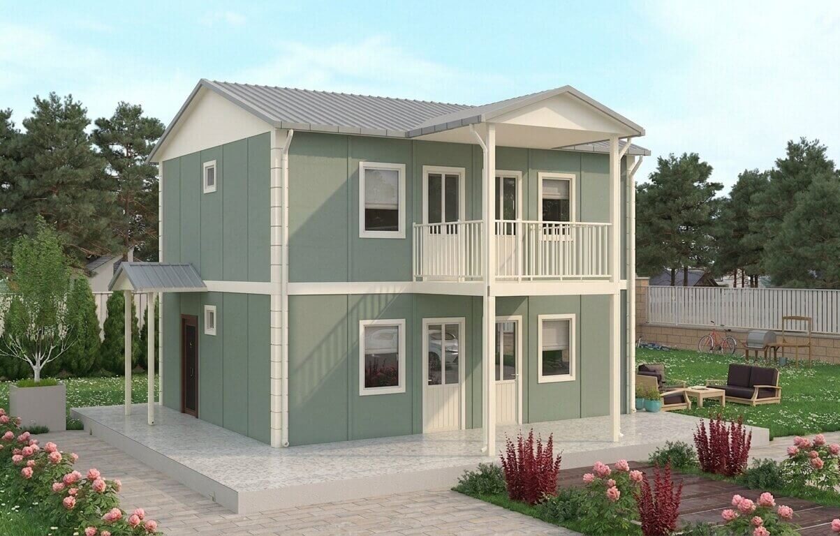 Çift katlı prefabrik ev