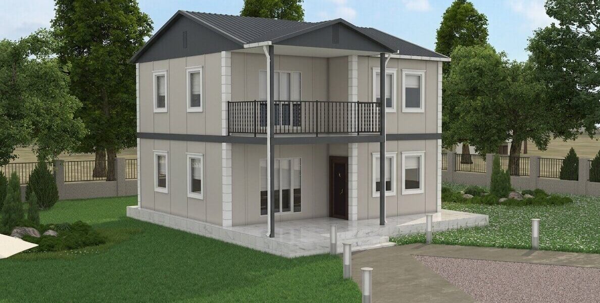 çift katlı prefabrik ev