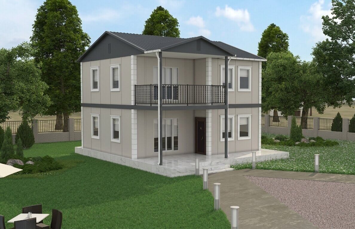 çift katlı prefabrik ev