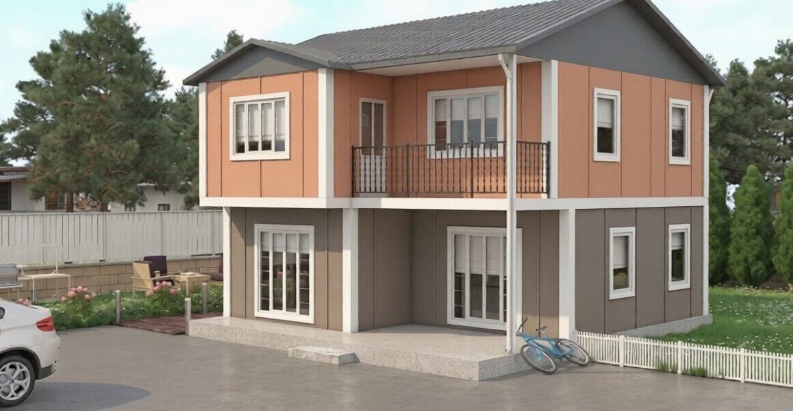 Çift katlı prefabrik ev