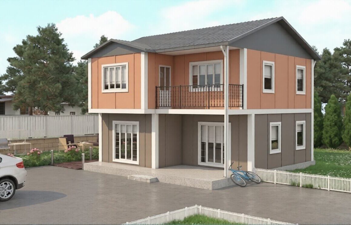 Çift katlı prefabrik ev