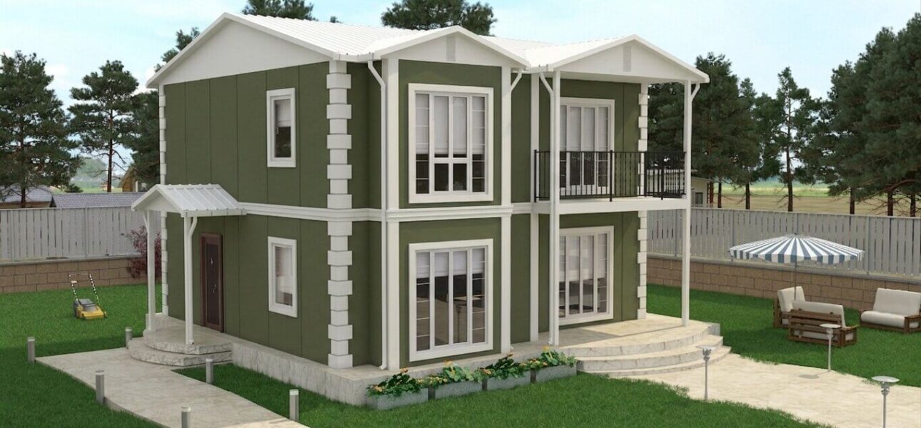 çift katlı prefabrik ev