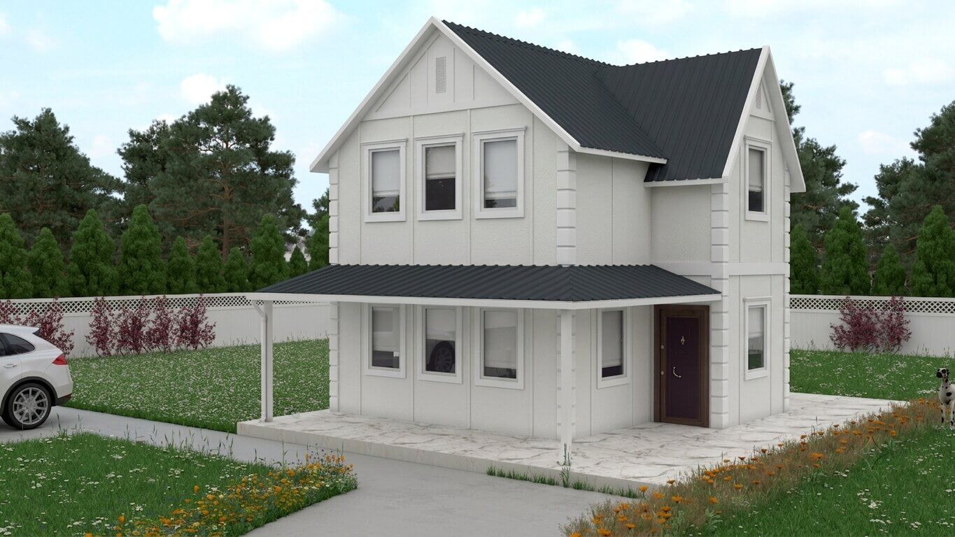 Çift katlı prefabrik ev