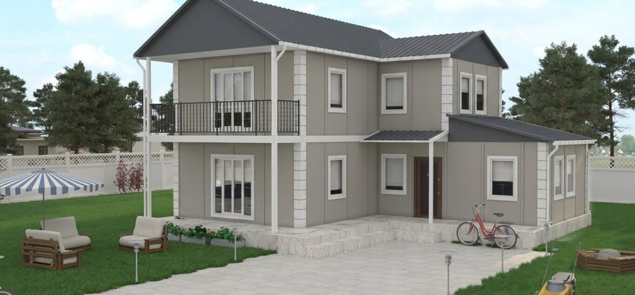 çift katlı prefabrik ev