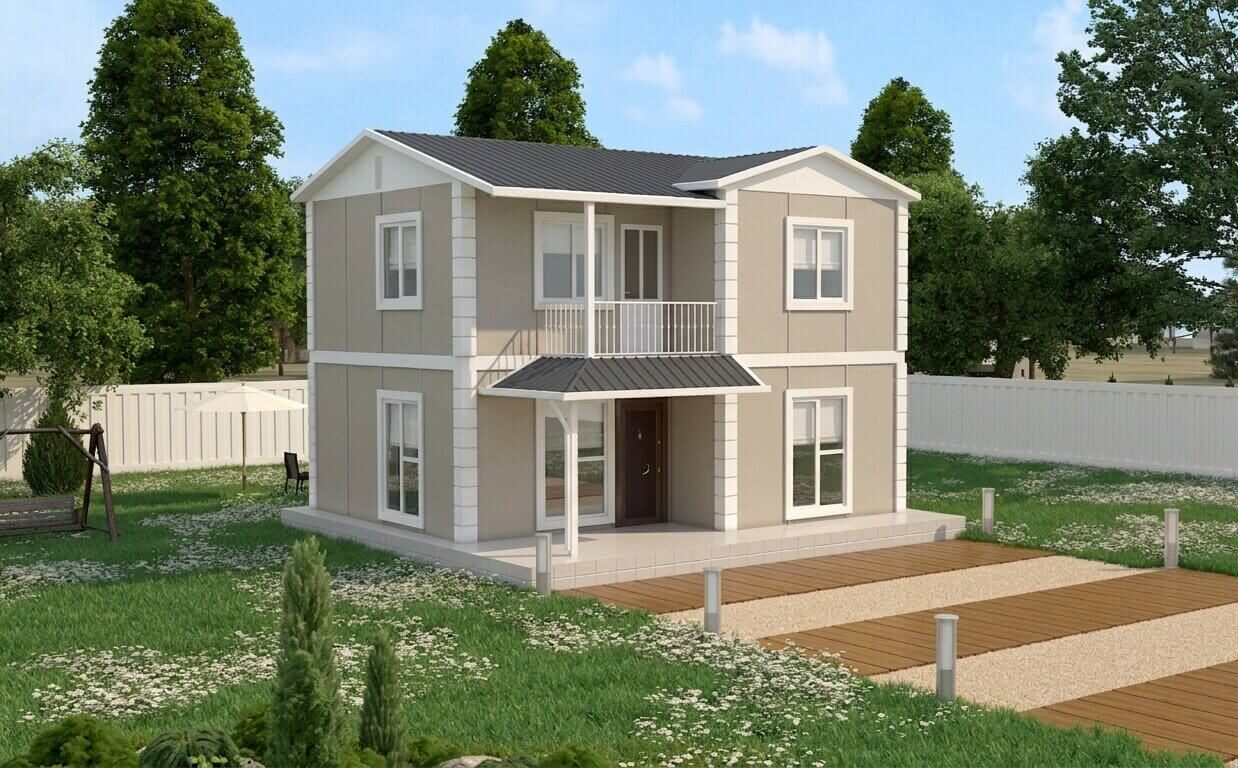 çift katlı prefabrik ev