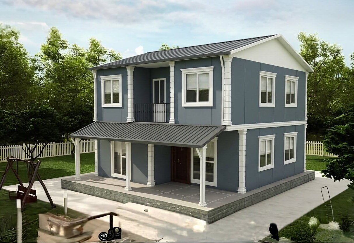 çift katlı prefabrik ev