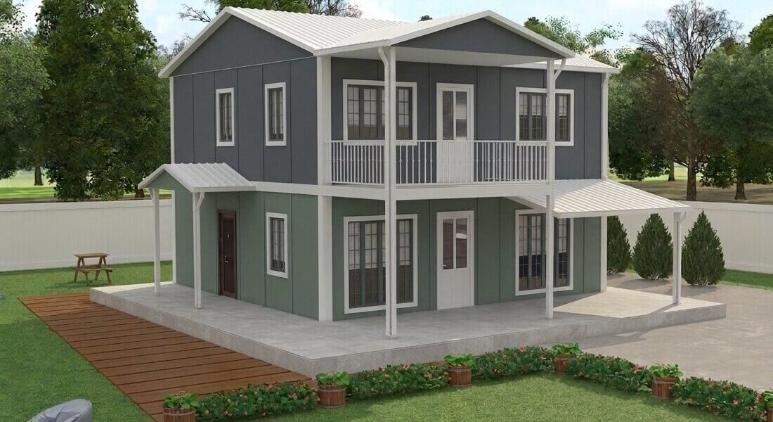 çift katlı prefabrik ev
