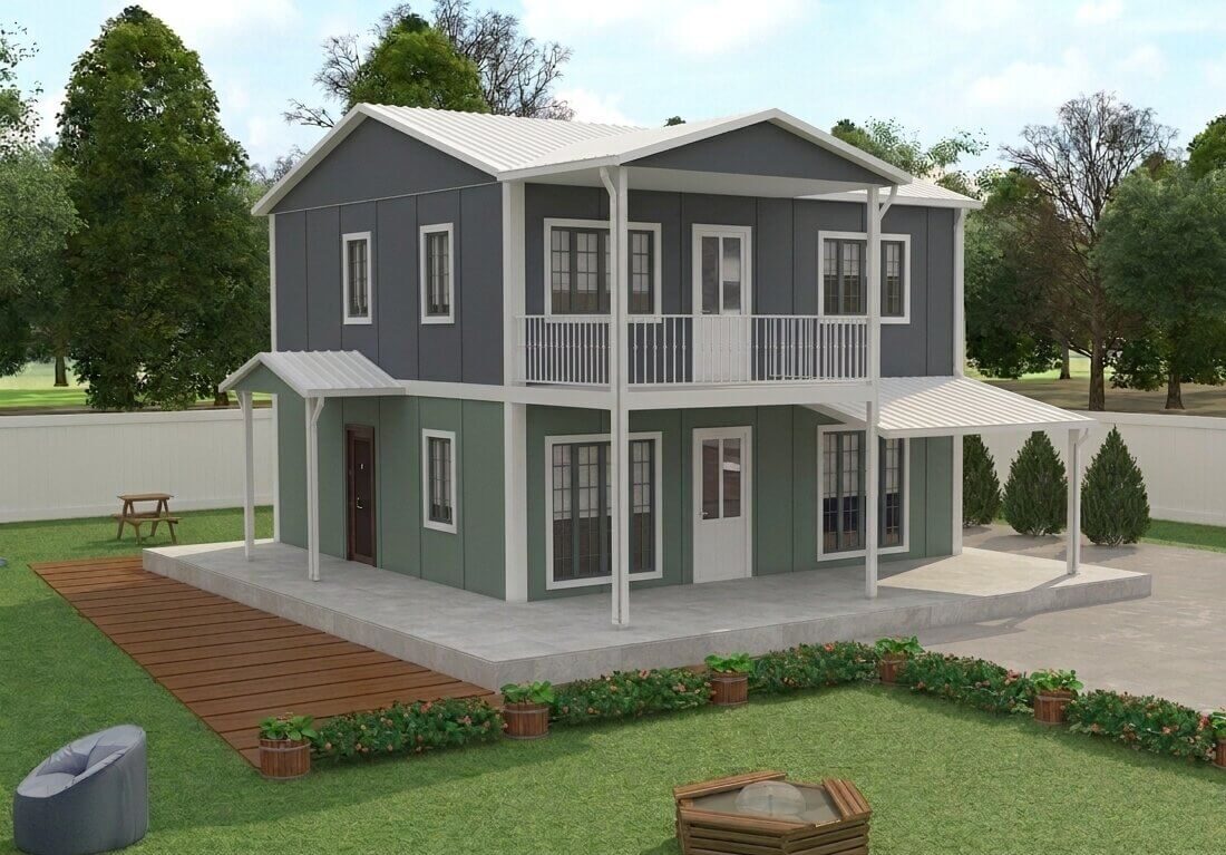 çift katlı prefabrik ev
